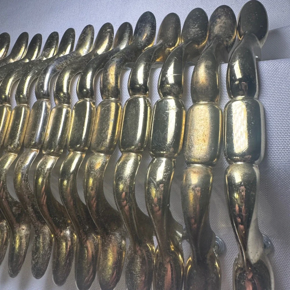 Vintage Brass Door Drawer Cabinet Pulls Set of 18 Ornate Curved Arch Style